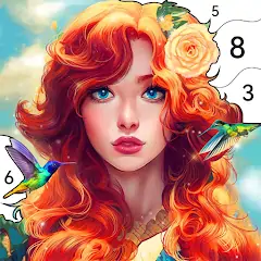Girls Paint by Number Coloring