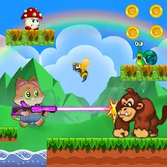 Скачать Super Cat Gun: Adventure World Взлом [Бесконечные монеты] + [МОД Меню] на Андроид