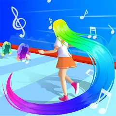 Скачать Racing Hair - Music Dance 3D Взлом [Много монет] + [МОД Меню] на Андроид