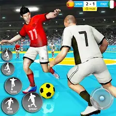 Скачать Indoor Futsal: Football Games Взлом [МОД Бесконечные деньги] + [МОД Меню] на Андроид