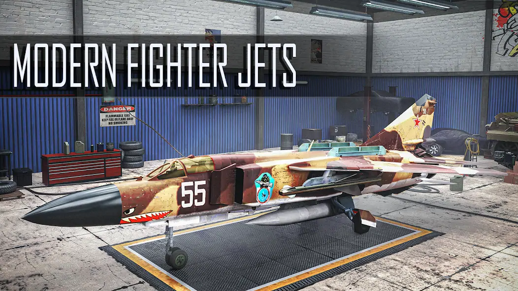 Скачать Jet Fighter: Plane Game Взлом [МОД Бесконечные монеты] + [МОД Меню] MOD APK на Андроид