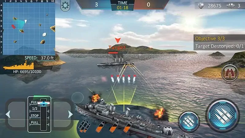 Скачать Атака военных кораблей 3D Взлом [МОД Много денег] + [МОД Меню] MOD APK на Андроид