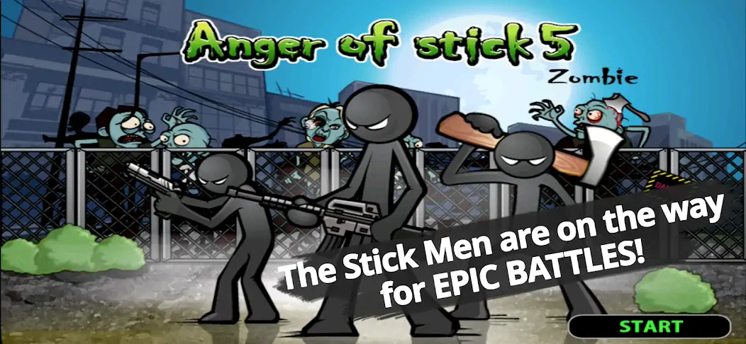 Скачать Anger of stick 5 : zombie Взлом [МОД Много денег] + [МОД Меню] MOD APK на Андроид