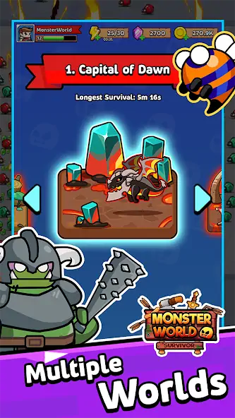Скачать Monster World: Survival.io Взлом [МОД Много монет] + [МОД Меню] MOD APK на Андроид