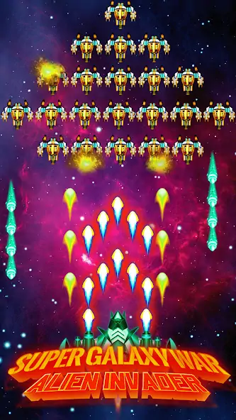 Скачать Galaxy War - Alien Invader Взлом [МОД Бесконечные деньги] + [МОД Меню] MOD APK на Андроид