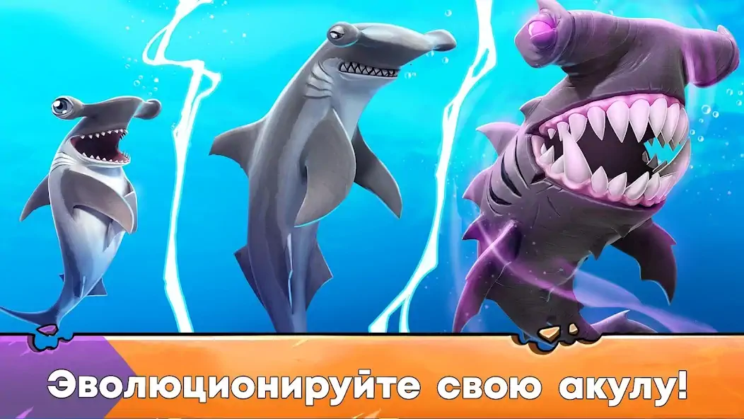Скачать Hungry Shark Evolution: акула Взлом [МОД Бесконечные монеты] + [МОД Меню] MOD APK на Андроид