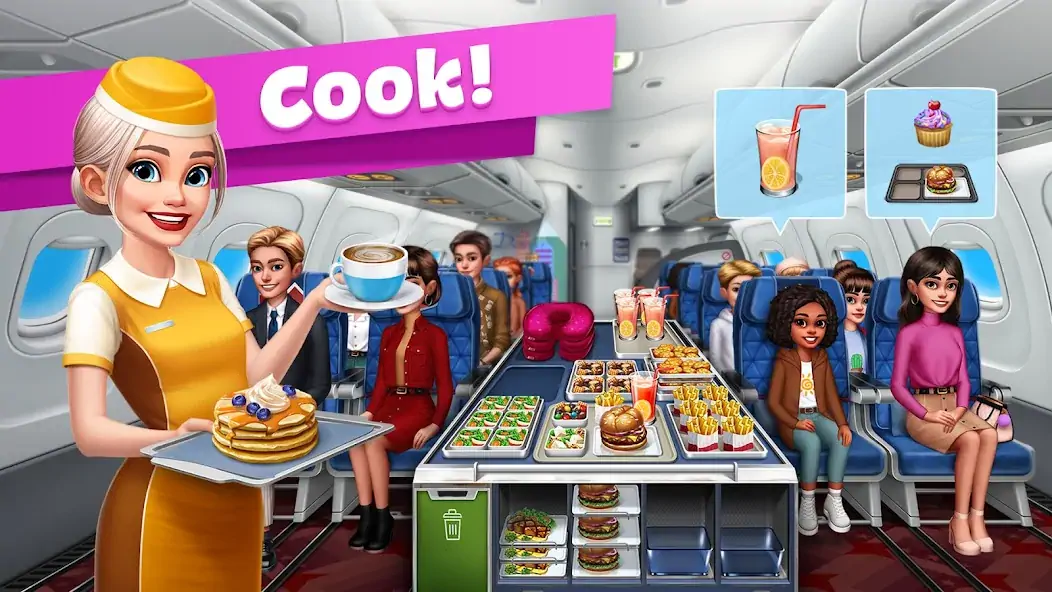 Скачать Airplane Chefs - Cooking Game Взлом [МОД Бесконечные деньги] + [МОД Меню] MOD APK на Андроид