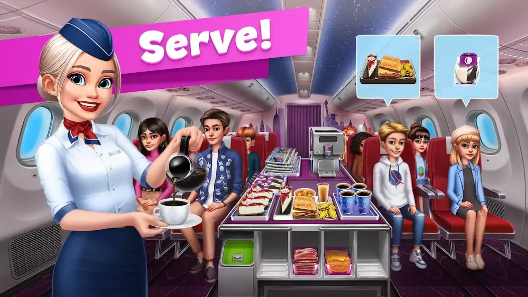 Скачать Airplane Chefs - Cooking Game Взлом [МОД Бесконечные деньги] + [МОД Меню] MOD APK на Андроид