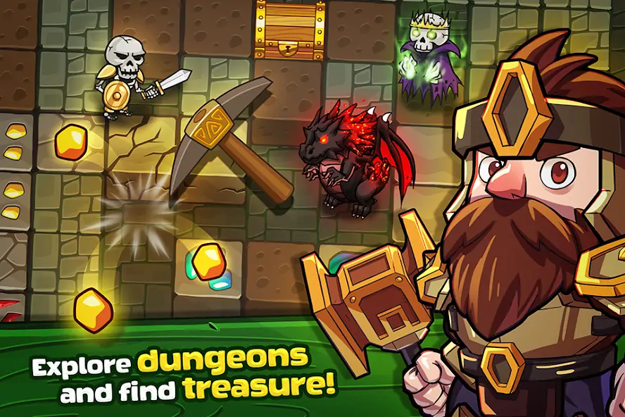 Скачать Mine Quest: Dwarven Adventure Взлом [МОД Много монет] + [МОД Меню] MOD APK на Андроид