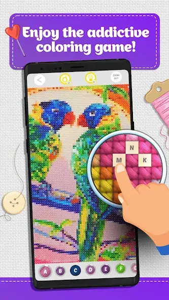 Скачать Cross Stitch Coloring Art Взлом [МОД Много монет] + [МОД Меню] MOD APK на Андроид