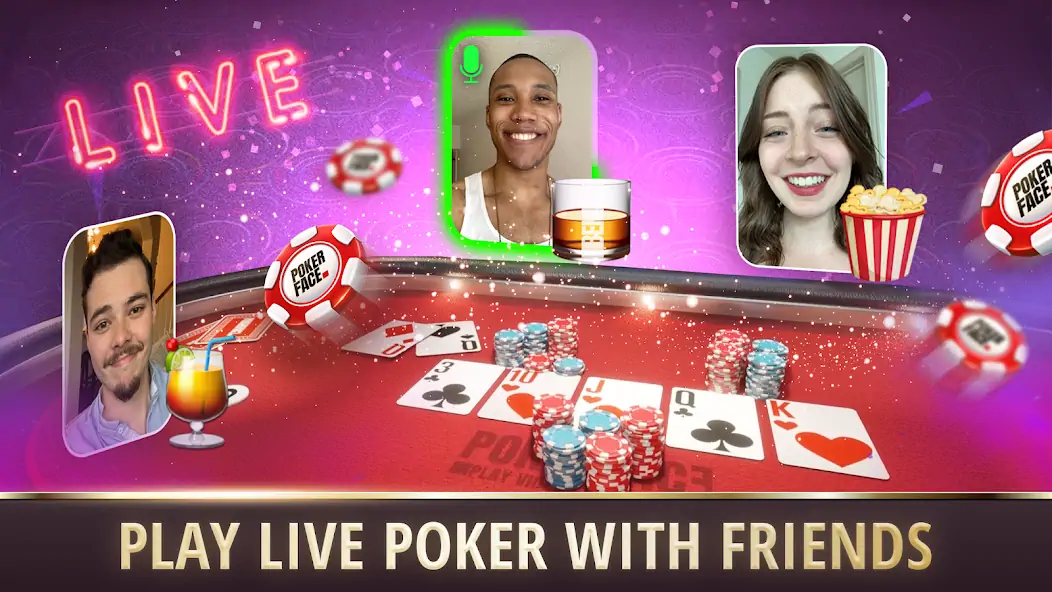 Скачать Poker Face: Texas Holdem Poker Взлом [МОД Много монет] + [МОД Меню] MOD APK на Андроид