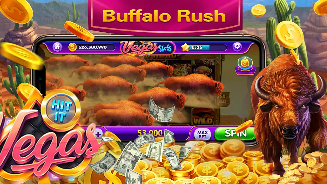 Скачать Real Money Buffalo Rider Slots Взлом [МОД Много денег] + [МОД Меню] MOD APK на Андроид