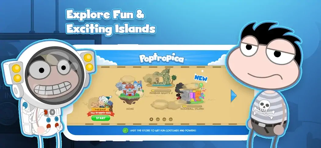 Скачать Poptropica: Fun Kids Adventure Взлом [МОД Бесконечные деньги] + [МОД Меню] MOD APK на Андроид