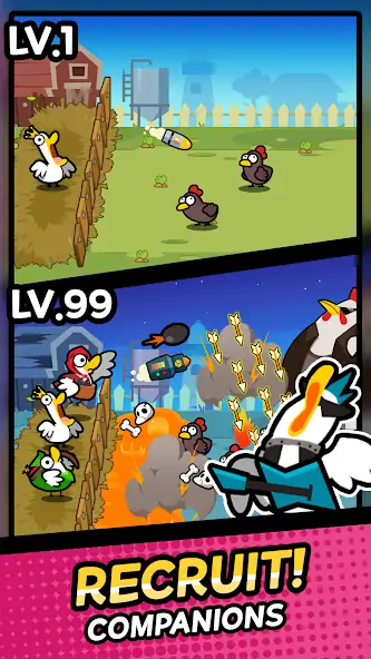 Скачать Duck vs Chicken : Idle Defense Взлом [МОД Бесконечные монеты] + [МОД Меню] MOD APK на Андроид