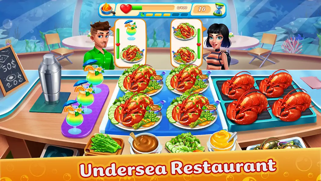 Скачать Cooking Aquarium - A Star Chef Взлом [МОД Много денег] + [МОД Меню] MOD APK на Андроид