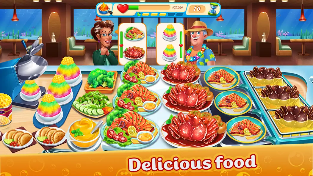 Скачать Cooking Aquarium - A Star Chef Взлом [МОД Много денег] + [МОД Меню] MOD APK на Андроид