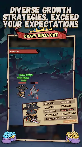 Скачать Crazy Ninja Cat - Idle Arena Взлом [МОД Бесконечные монеты] + [МОД Меню] MOD APK на Андроид