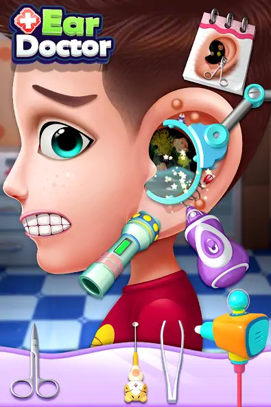 Скачать Доктор уха - Crazy Ear Doctor Взлом [МОД Много монет] + [МОД Меню] MOD APK на Андроид