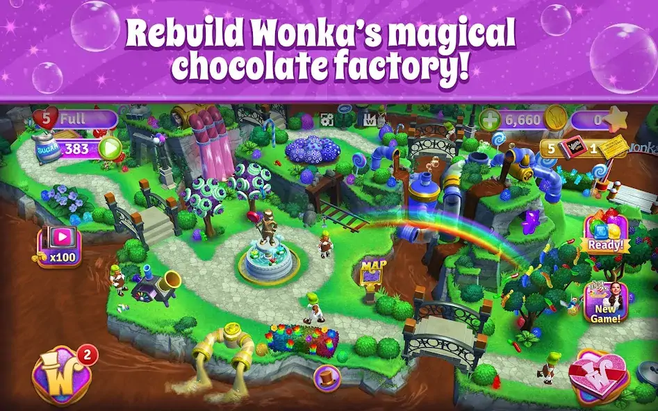 Скачать Wonka's World of Candy Match 3 Взлом [МОД Много монет] + [МОД Меню] MOD APK на Андроид