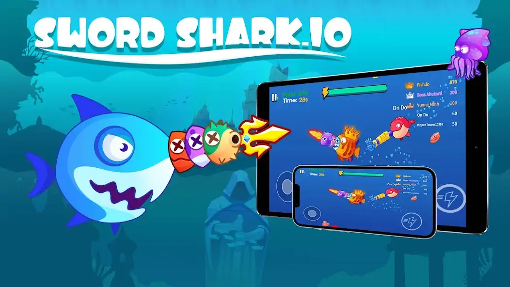 Скачать Sword Shark.io - Hungry Shark Взлом [МОД Много денег] + [МОД Меню] MOD APK на Андроид