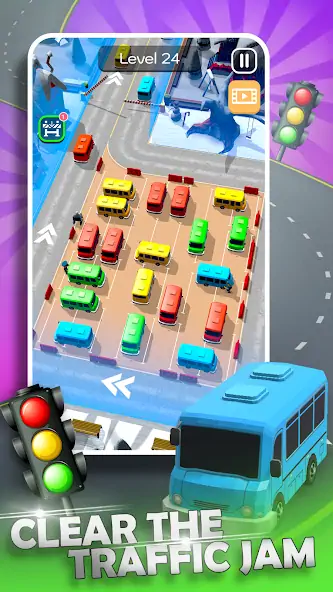 Скачать Parking Jam Bus Parking Games Взлом [МОД Много денег] + [МОД Меню] MOD APK на Андроид