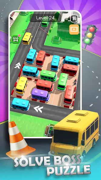 Скачать Parking Jam Bus Parking Games Взлом [МОД Много денег] + [МОД Меню] MOD APK на Андроид