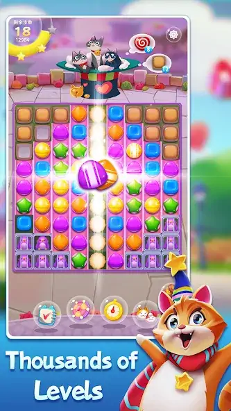 Скачать Candy Cat - Pet match 3 games Взлом [МОД Много монет] + [МОД Меню] MOD APK на Андроид