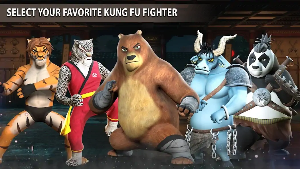 Скачать Kung Fu Animal: Fighting Games Взлом [МОД Много монет] + [МОД Меню] MOD APK на Андроид