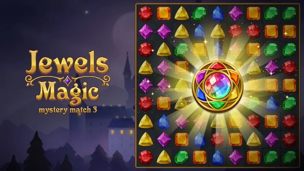 Скачать Jewels Magic: Mystery Match3 Взлом [МОД Бесконечные монеты] + [МОД Меню] MOD APK на Андроид