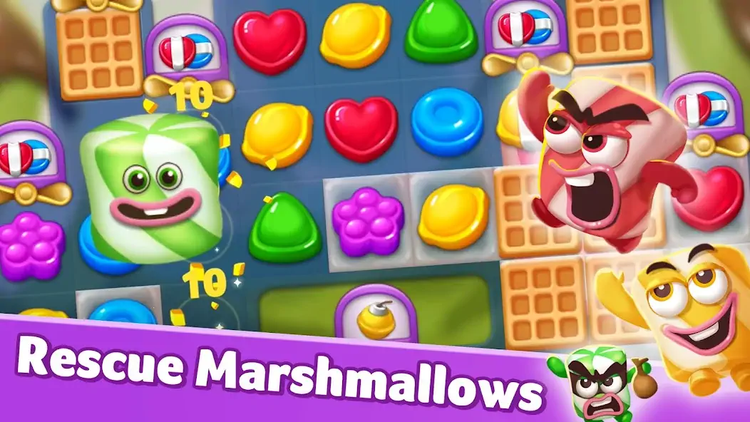 Скачать Lollipop & Marshmallow Match3 Взлом [МОД Бесконечные монеты] + [МОД Меню] MOD APK на Андроид