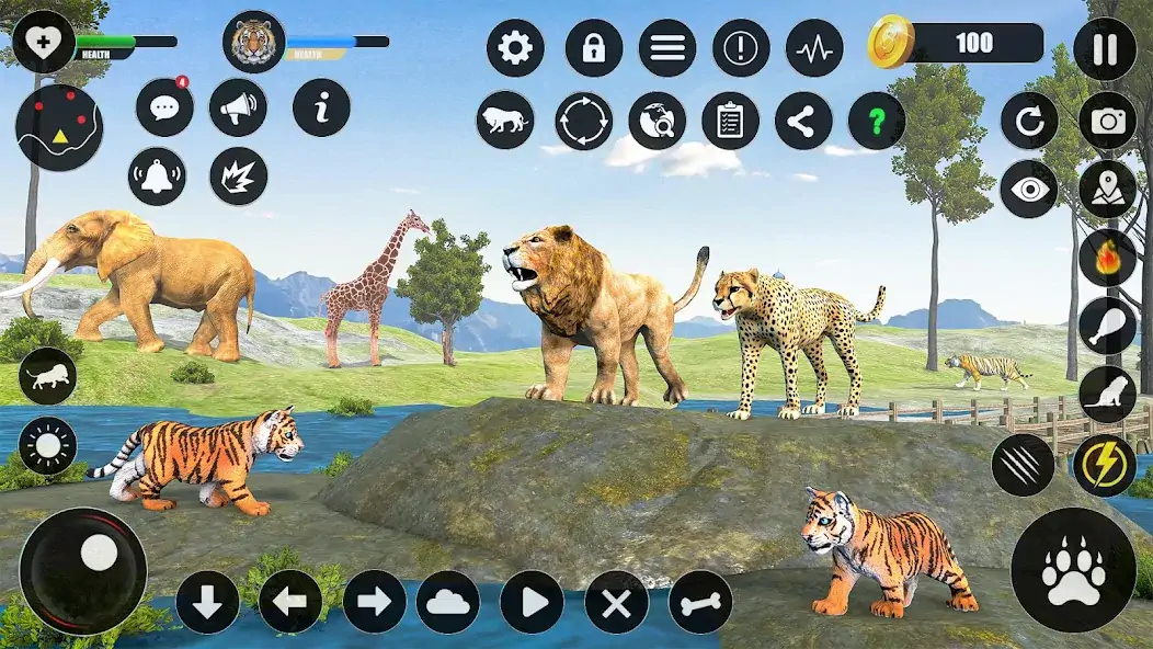 Скачать Tiger Simulator Animal Games Взлом [МОД Много монет] + [МОД Меню] MOD APK на Андроид
