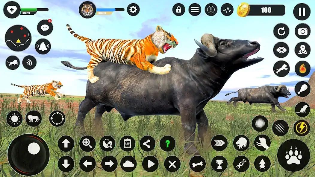 Скачать Tiger Simulator Animal Games Взлом [МОД Много монет] + [МОД Меню] MOD APK на Андроид