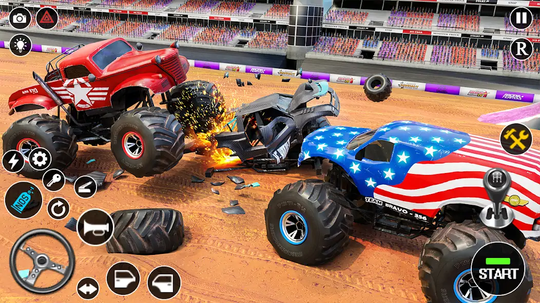 Скачать Fearless US Monster Truck Game Взлом [МОД Бесконечные деньги] + [МОД Меню] MOD APK на Андроид