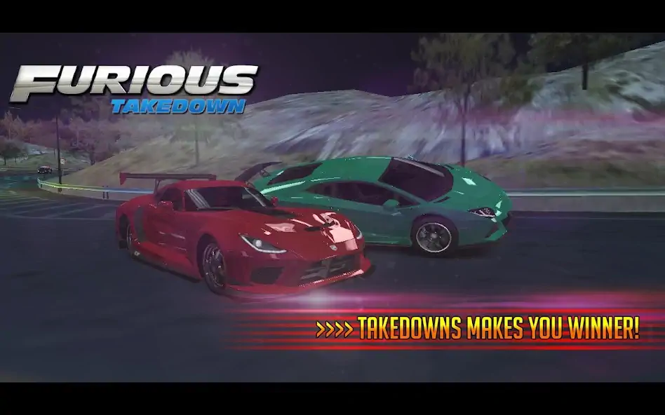 Скачать Furious: Takedown Racing Взлом [МОД Много денег] + [МОД Меню] MOD APK на Андроид