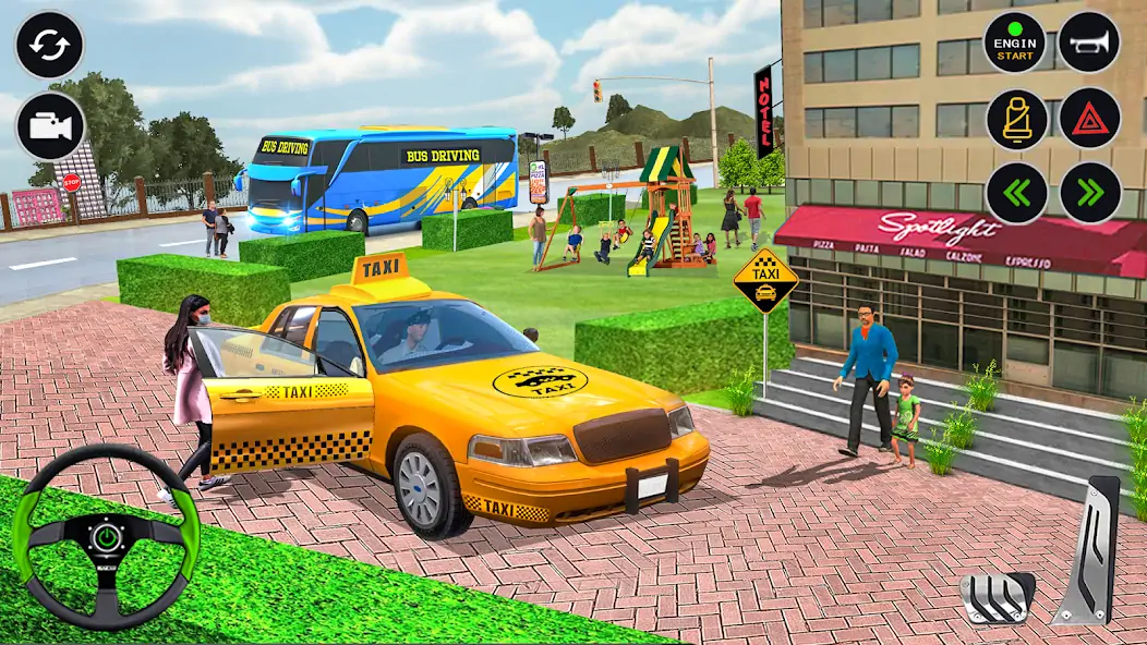 Скачать US Taxi Car Driving Simulator Взлом [МОД Бесконечные деньги] + [МОД Меню] MOD APK на Андроид