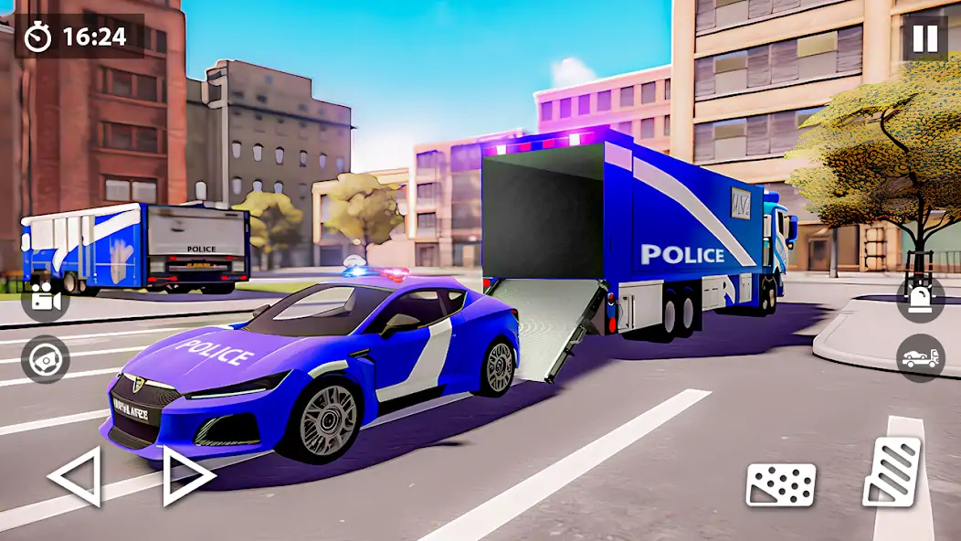 Скачать US Police Car Transporter Game Взлом [МОД Много монет] + [МОД Меню] MOD APK на Андроид