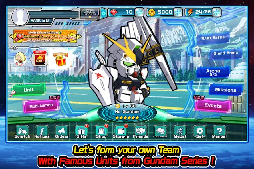 Скачать LINE: Gundam Wars Взлом [МОД Бесконечные деньги] + [МОД Меню] MOD APK на Андроид