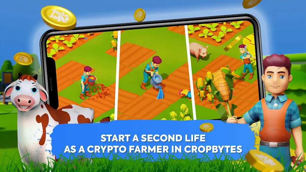 Скачать CropBytes: A Crypto Farm Game Взлом [МОД Бесконечные деньги] + [МОД Меню] MOD APK на Андроид