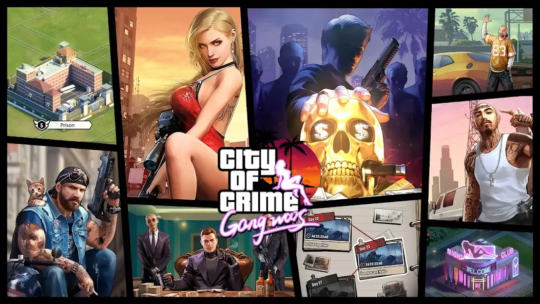 Скачать City of Crime: Gang Wars Взлом [МОД Много денег] + [МОД Меню] MOD APK на Андроид