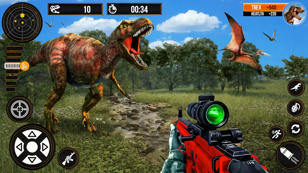Скачать Игры Охотник на динозавров Взлом [МОД Бесконечные деньги] + [МОД Меню] MOD APK на Андроид