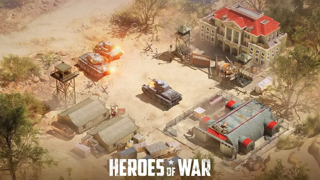 Скачать Heroes of War: стратегии,война Взлом [МОД Бесконечные монеты] + [МОД Меню] MOD APK на Андроид