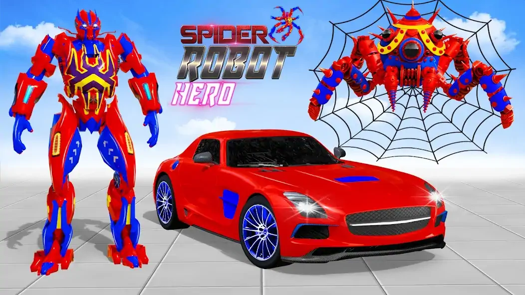 Скачать Spider Robot: Robot Car Games Взлом [МОД Много монет] + [МОД Меню] MOD APK на Андроид
