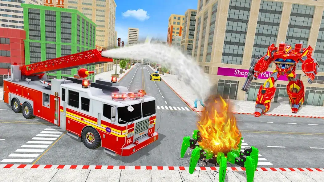 Скачать пожарная машина робот игра Взлом [МОД Много денег] + [МОД Меню] MOD APK на Андроид