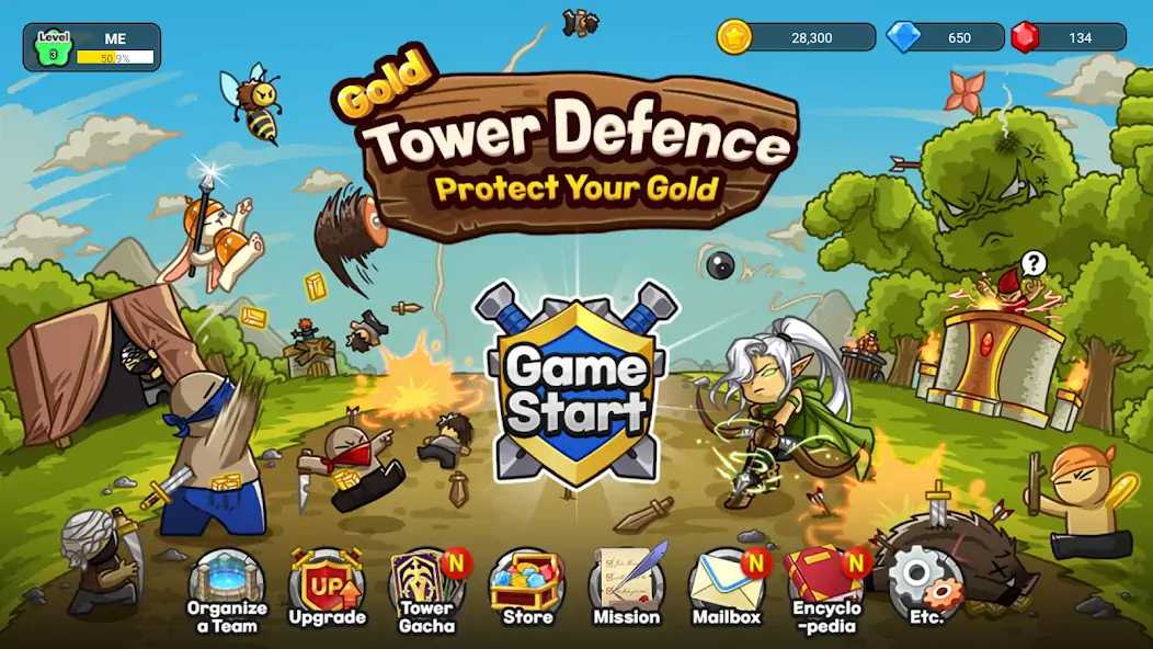 Скачать Gold tower defence M Взлом [МОД Много денег] + [МОД Меню] MOD APK на Андроид