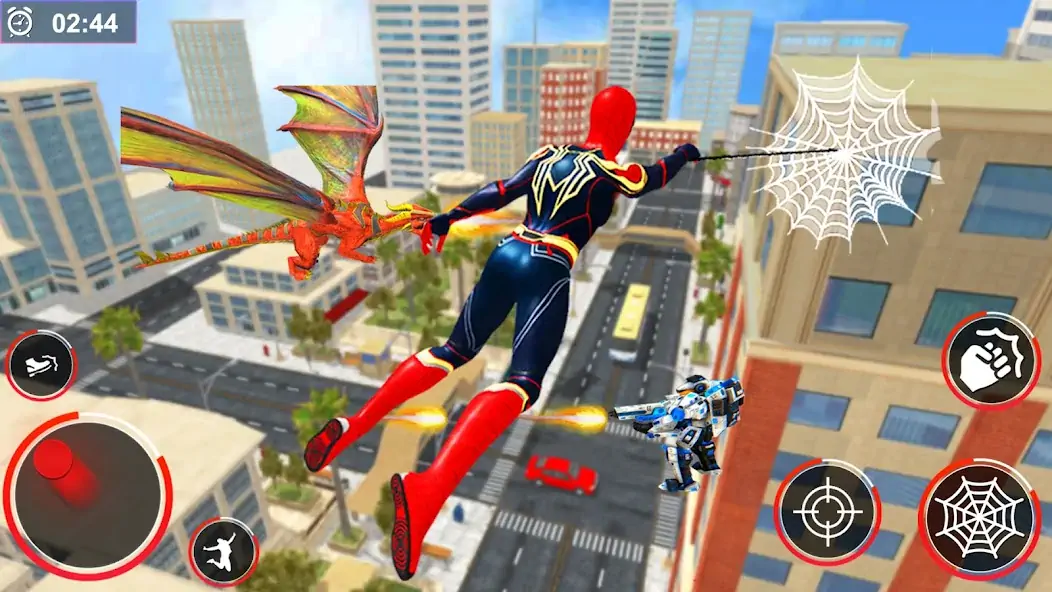 Скачать Flying Spider Rope Hero Fight Взлом [МОД Много денег] + [МОД Меню] MOD APK на Андроид