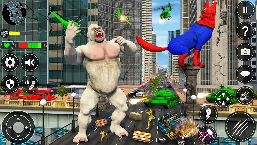 Скачать Angry Gorilla: City Rampage Взлом [МОД Много монет] + [МОД Меню] MOD APK на Андроид