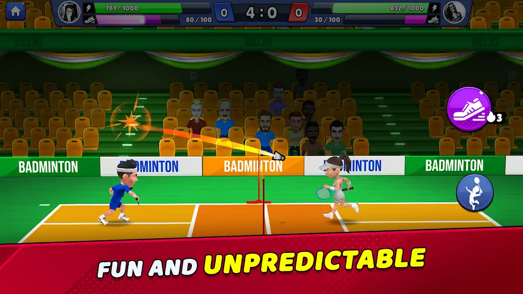 Скачать Badminton Clash 3D Взлом [МОД Бесконечные деньги] + [МОД Меню] MOD APK на Андроид