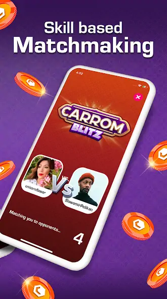 Скачать Carrom Blitz: Win Rewards Взлом [МОД Много монет] + [МОД Меню] MOD APK на Андроид
