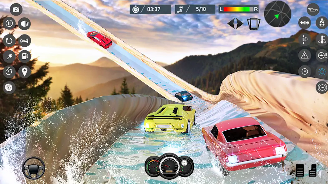 Скачать Water Slide Car Race games Взлом [МОД Много денег] + [МОД Меню] MOD APK на Андроид