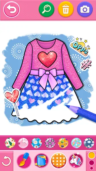 Скачать Glitter dress coloring and dra [Разблокированная версия] MOD APK на Андроид